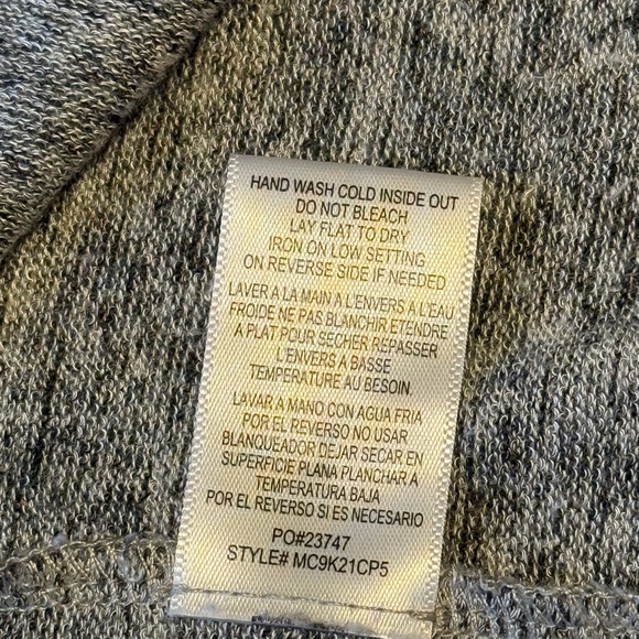 Bobeau Animal Print Open Front Drape Cardigan Sweater Size Large Gray - Picture 5 of 7